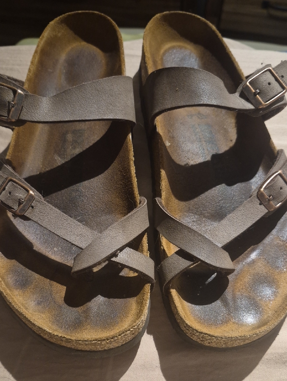 Birkenstock Brown Leather Crossover Strap Sandals